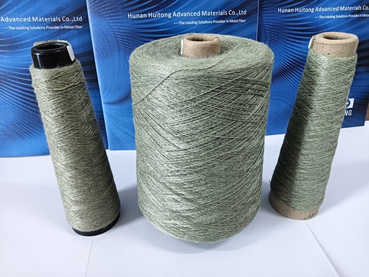 Anti Static Conductive Fire Resistant 10s/2 60% Stainless Steel Fiber With 40% Aramid Blended Yarn